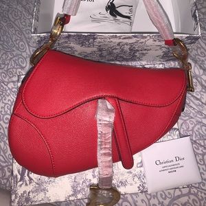Dior Saddle bag. Red Medium sized. Brand New. Real. Tags and Authentication card